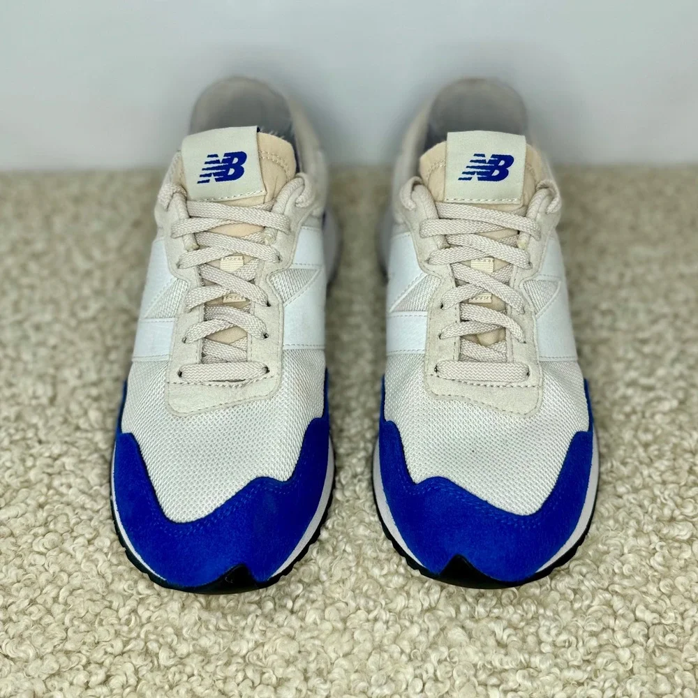 New Balance 237‎ Men's 8 Sneakers Cream Royal Blue Low Top Retro Running Shoes